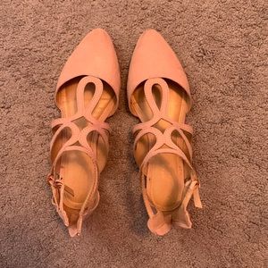 worn once. size 9.5 mauve sandals/flats